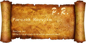 Parczek Rozvita névjegykártya